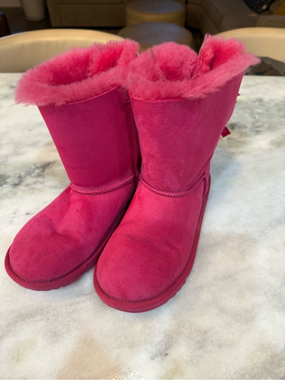UGG Bright Pink Shearling Ankle Boots